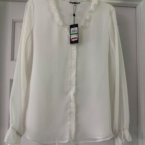 Tommy Hilfiger women white long sleeve blouse